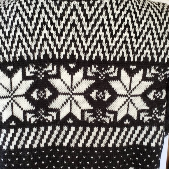 CJ Banks Fair Isle Winter Vest Women's 1X Knit Black & White Lined Sleeveless - Picture 6 of 12